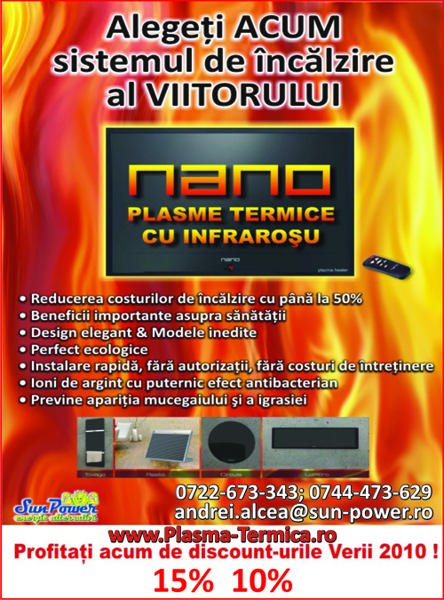 Plasma Termică cu infraroşu, alternativa la sistemele  de încălzire clasice