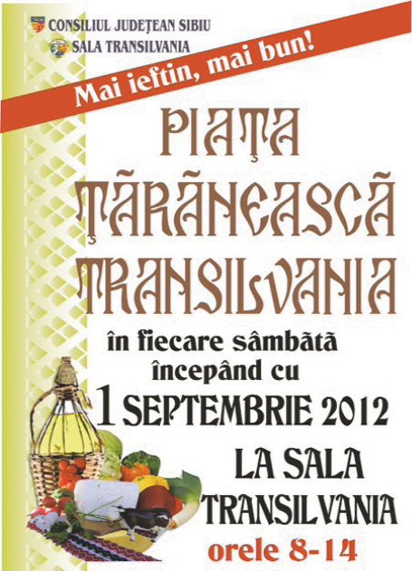 Piaţa ţărănească  Transilvania  se deschide  în 1 septembrie