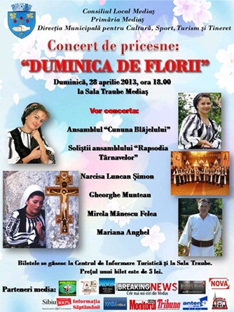 Concert inedit de Florii, la Mediaș