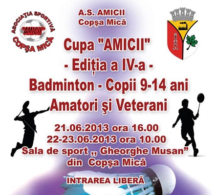 Copşa Mică găzduieşte ediţia a IV-a “Cupa Amicii la Badminton”