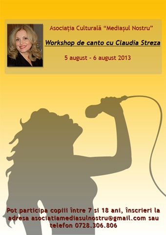Workshop de canto cu Claudia Streza, la Mediaș