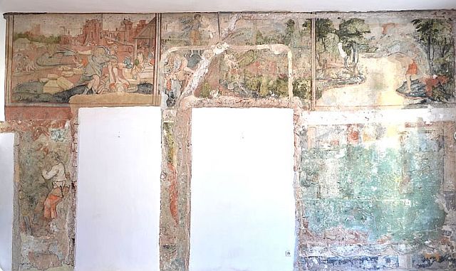 O pictură murală unică în România, descoperită în centrul istoric al Sibiului