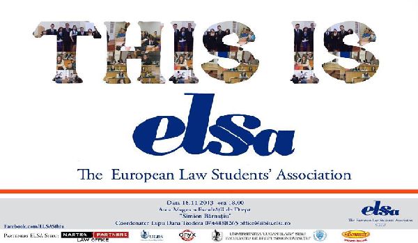 Asociația studențească ELSA Sibiu se prezintă la Facultatea de Drept
