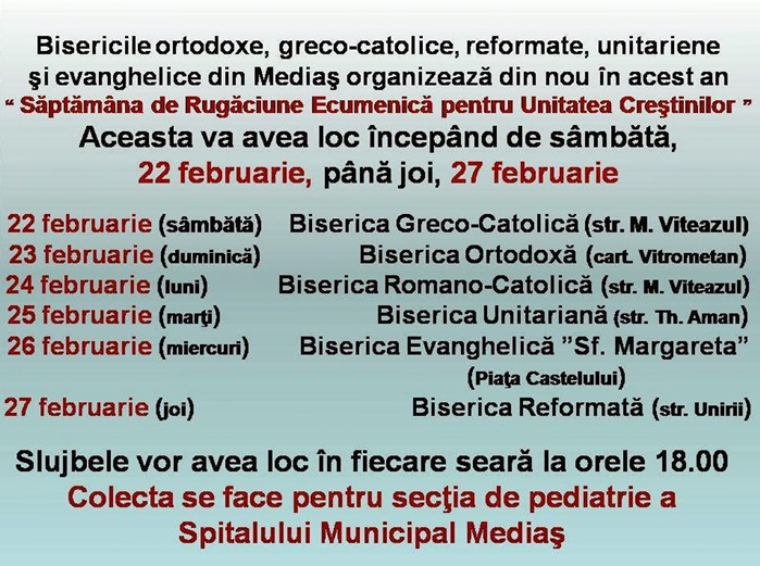 Strângere de fonduri pentru Secţia de Pediatrie a Spitalului Municipal Mediaş
