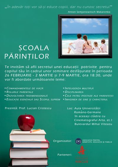 „Școala Părinților” revine la Sibiu