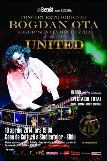 Pianistul și compozitorul Bogdan Ota în concert pe scena Casei de Cultură a Sindicatelor Sibiu. Spectacolul UNITED, o poveste magică despre frumusețe, spirit și emoție