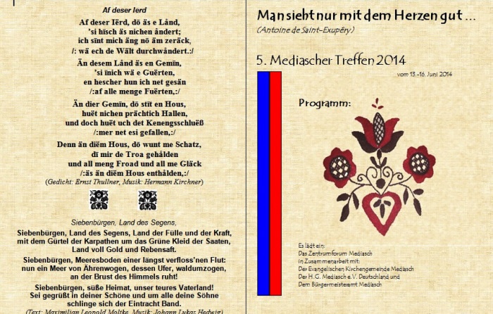 Întâlnirea sașilor medieșeni va avea loc în perioada 13-16 iunie 2014