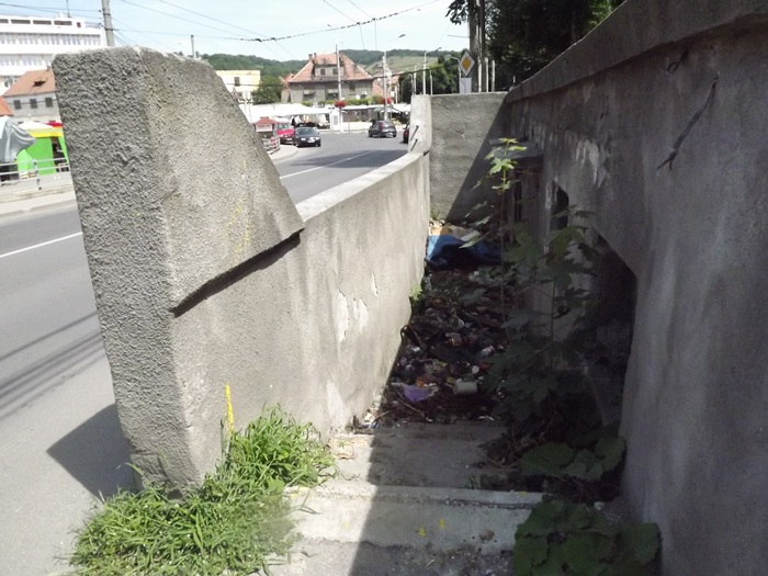 FOTO: Un fost WC-Public din zona centrală a Mediașului, a ajuns depozit de gunoi. Primăria spune ceva, proprietarul imobilului cu totul altceva