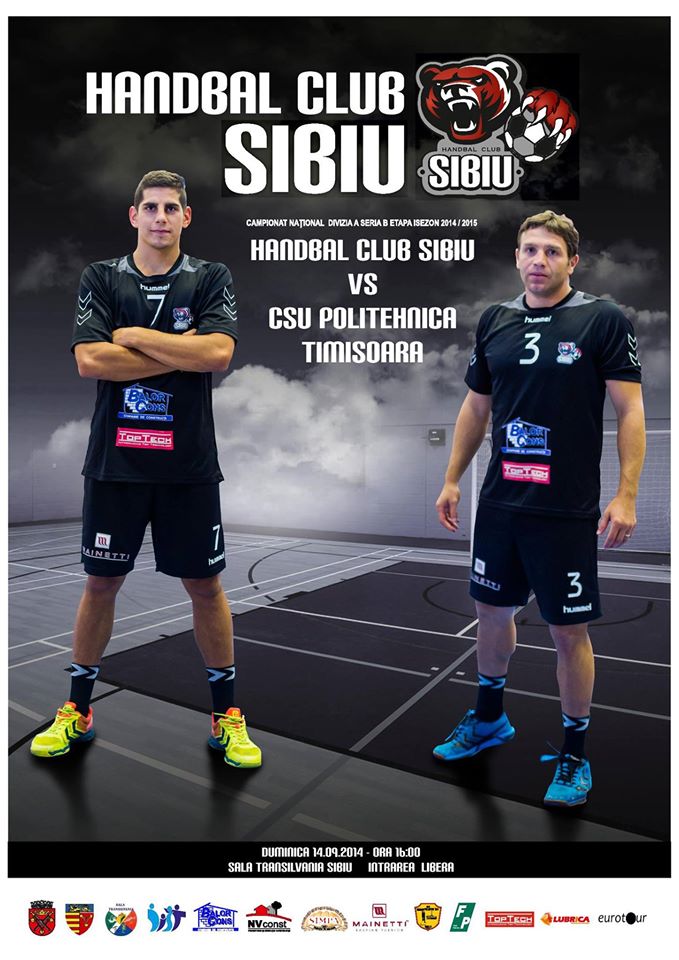 HC Sibiu-Poli Timişoara, duminică de la ora 16,00