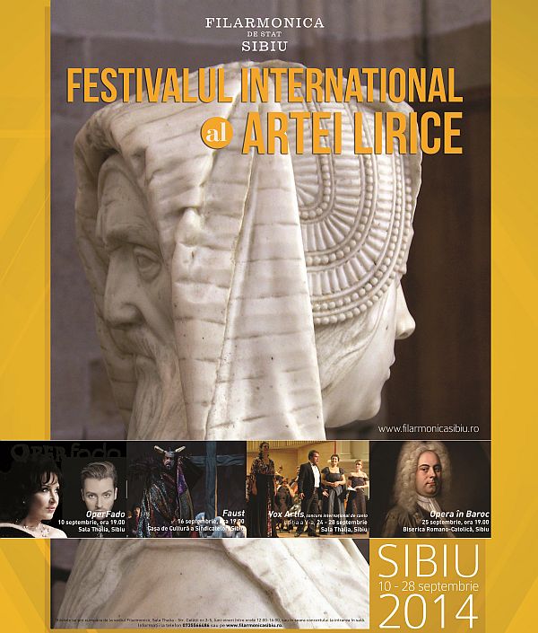 Operă, concert baroc și concurs de canto, în cadrul Festivalului Internațional al Artei Lirice
