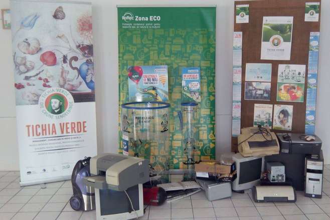Tone de deșeuri electronice colectate de la angajații instituțiilor sibiene