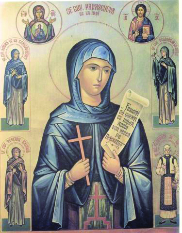 Veşmântul Sf. Parascheva, la biserica de pe strada Lungă