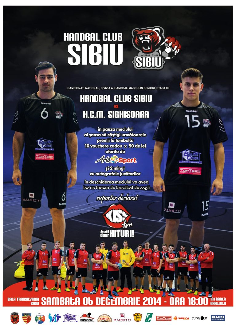 HC Sibiu încheie turul de campionat pe teren propriu cu o veche şi obişnuită „cunoştiinţă”