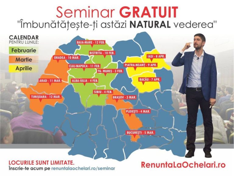 Seminar gratuit de îmbunătățire naturală a vederii, Sibiu, 4 februarie