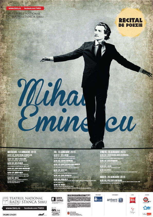 Actorii Teatrului Naţional „Radu Stanca“ Sibiu recită poezii de Mihai Eminescu
