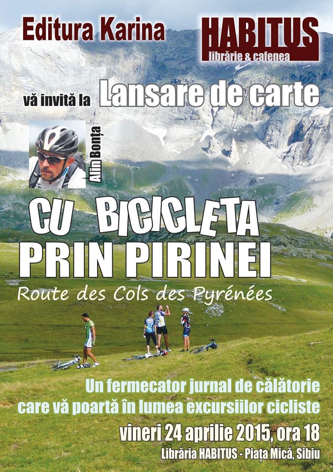Lansare de carte ”Cu bicicleta prin Pirinei” la Librăria Habitus