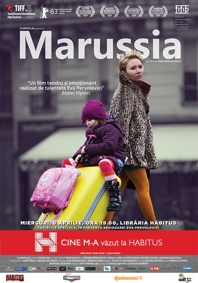 Proiecția filmului „Marussia” în prezența regizorului Eva Pervolovici, la librăria Habitus