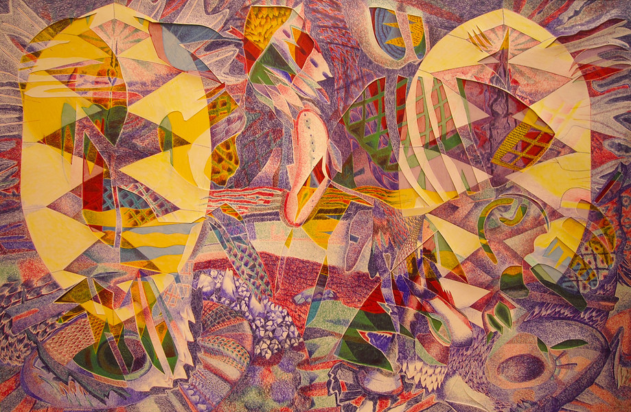 Building bridges Christian Marmorstein work with coloured pen