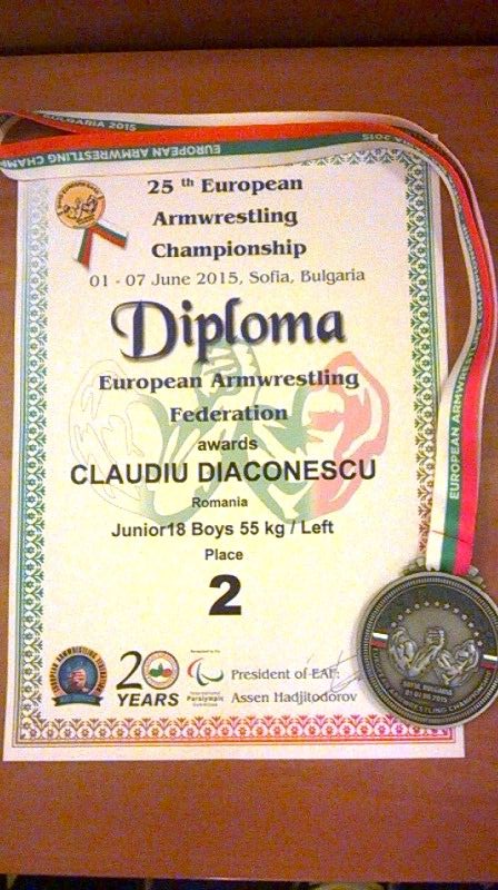 Claudiu Diaconescu Vicecampion European Diploma