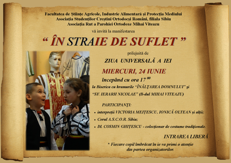 „ÎN STRAIE DE SUFLET” de Ziua Universală a iei