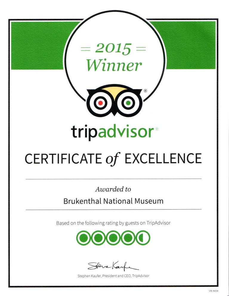 Muzeul Național Brukenthal a primit Certificatul de Excelență TripAdvisor Travellers Award 2015!