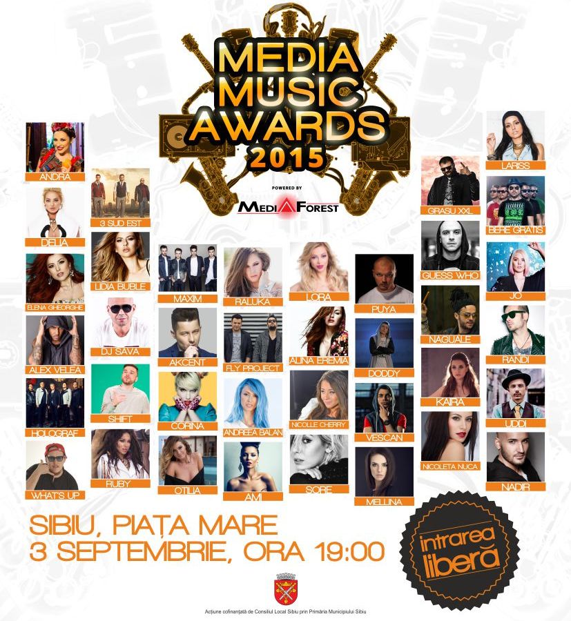 Peste 40 de artiști de top la Media Music Awards