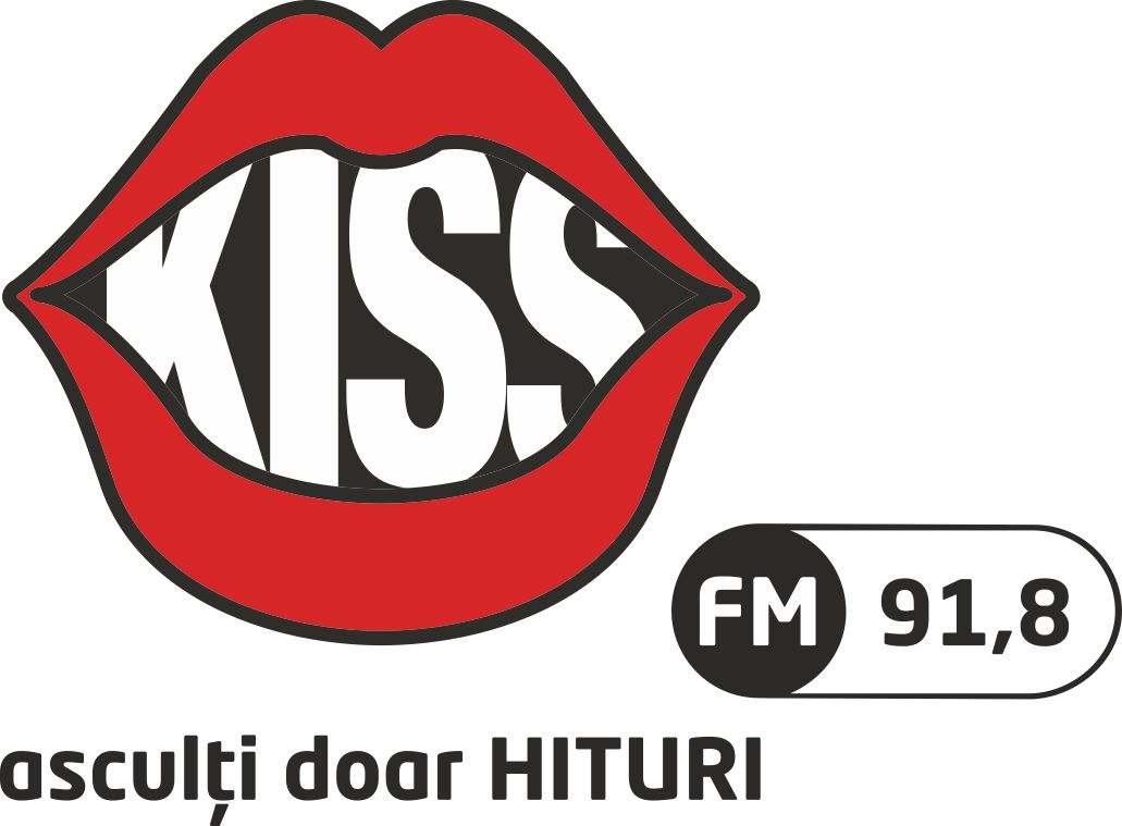 LOGO KISS FM SIBIU FUNDAL ALB