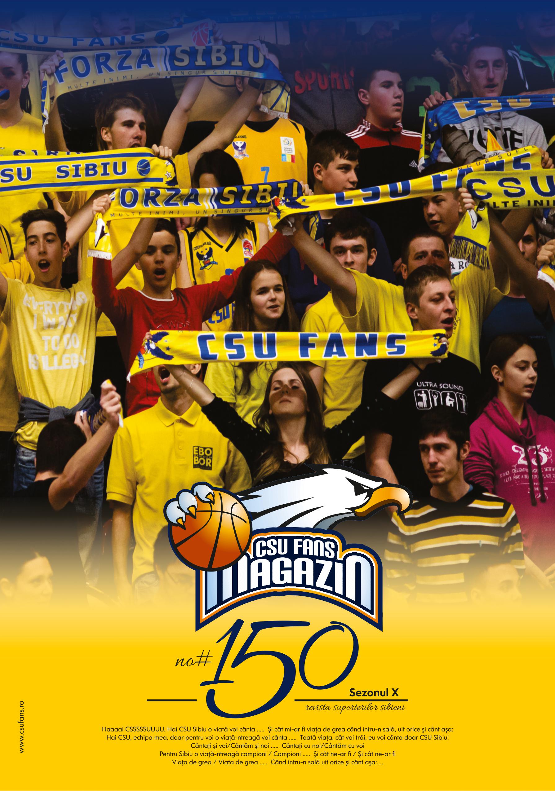 Cel mai longeviv proiect întreprins de fanii baschetului din România a ajuns la numărul 150. Revista „CSU Fans Magazin”, zece sezoane de apariţii neîntrerupte