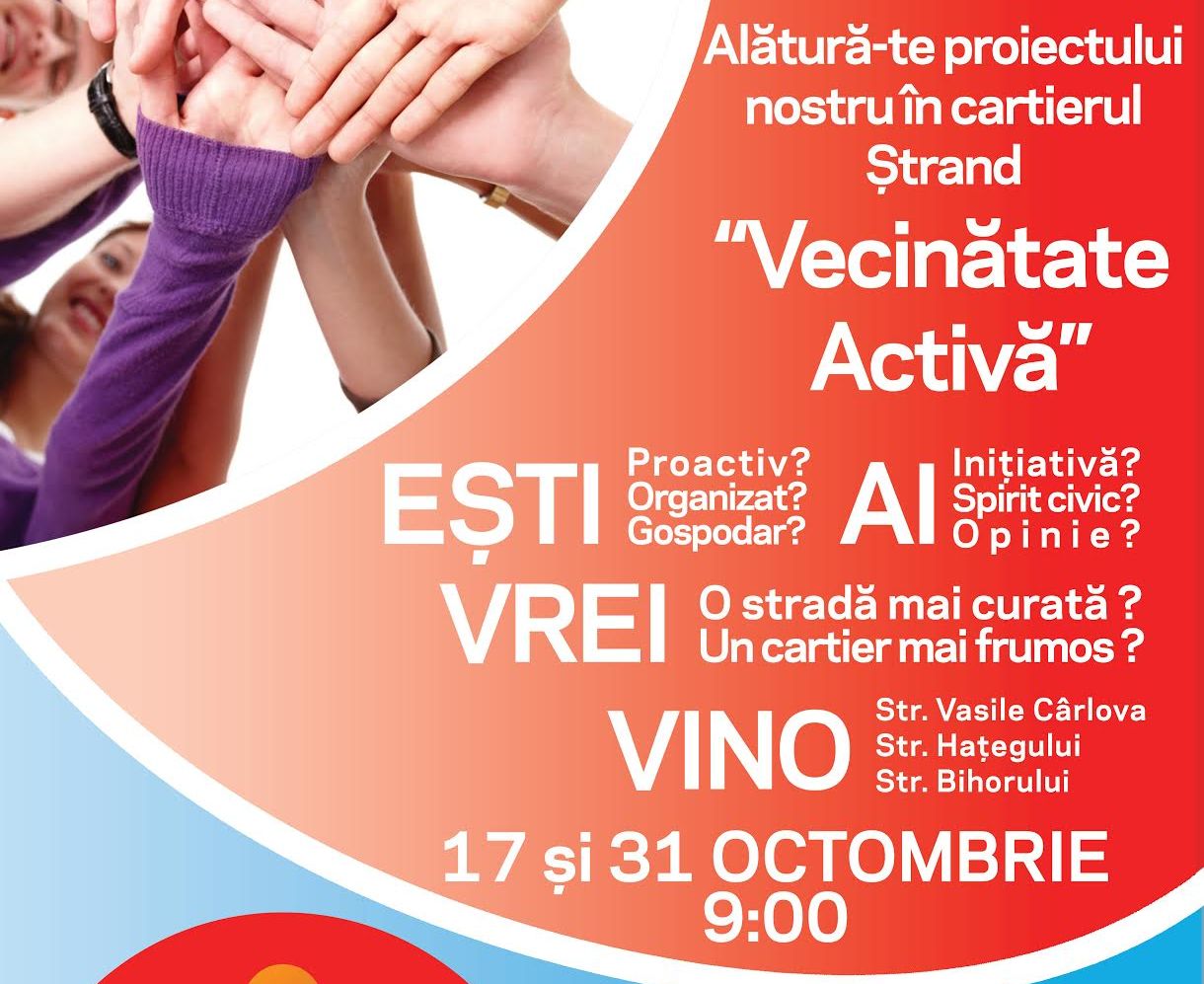 „Vecinătatea activă”, un proiect pentru cartierul Ștrand