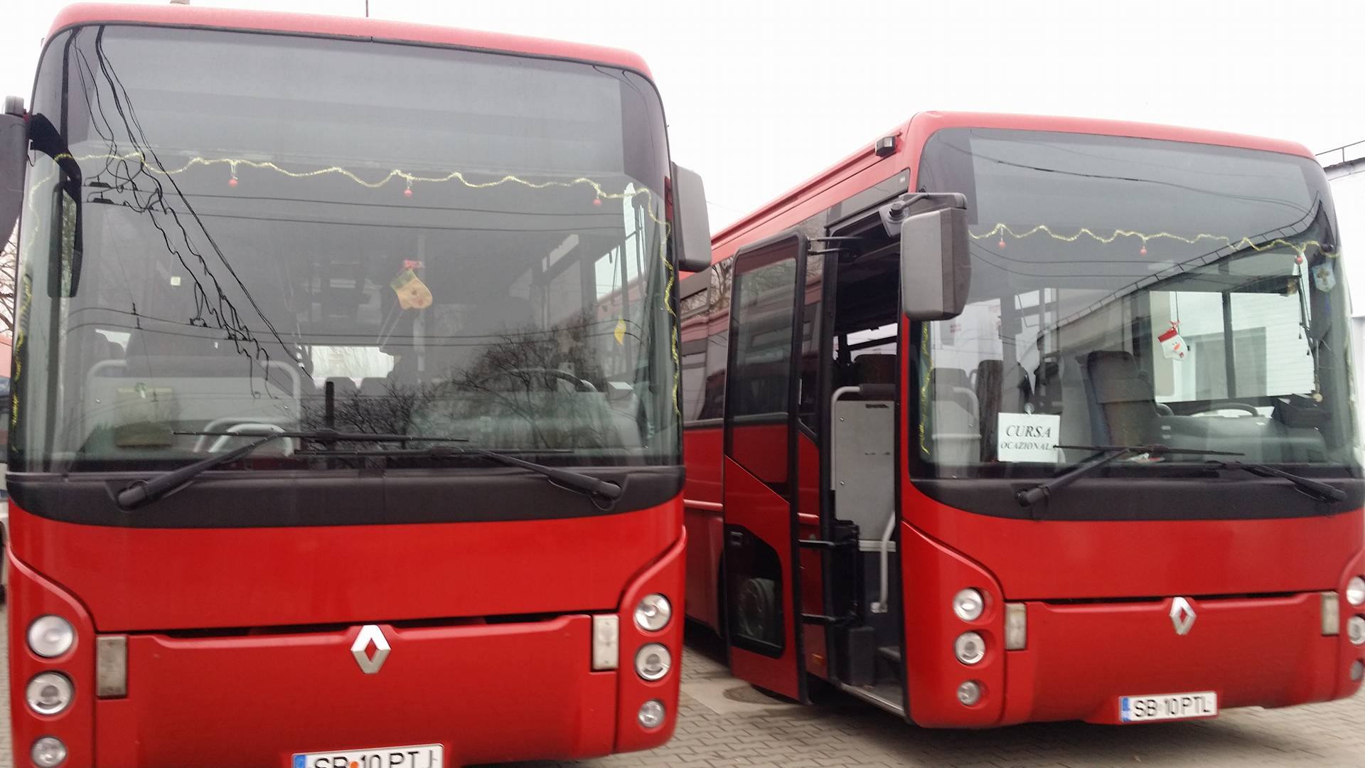 Moș Crăciun, în mijloacele de transport în comun din Mediaș