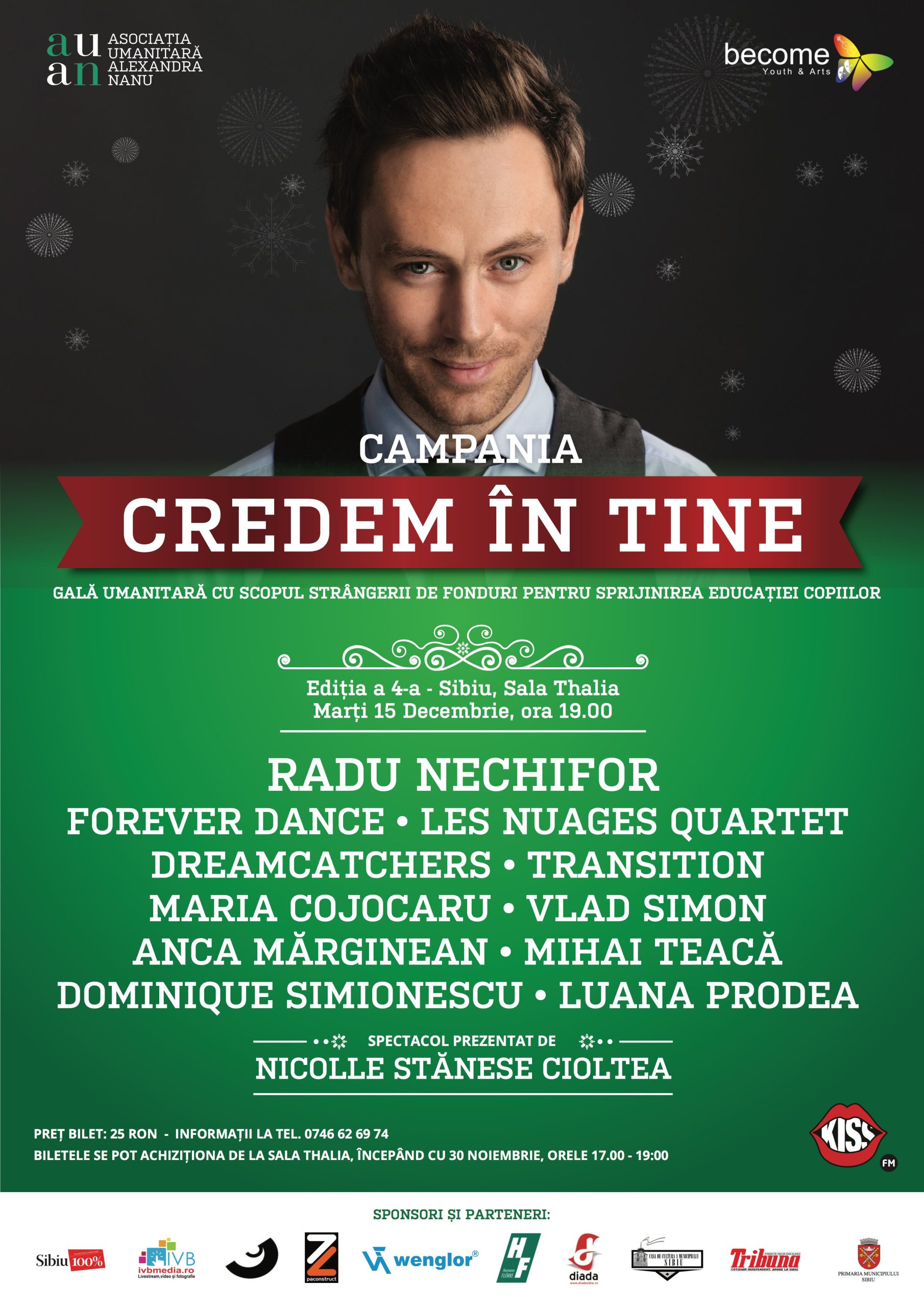 Concertul umanitar ”Credem în tine”, susținut cu casa închisă