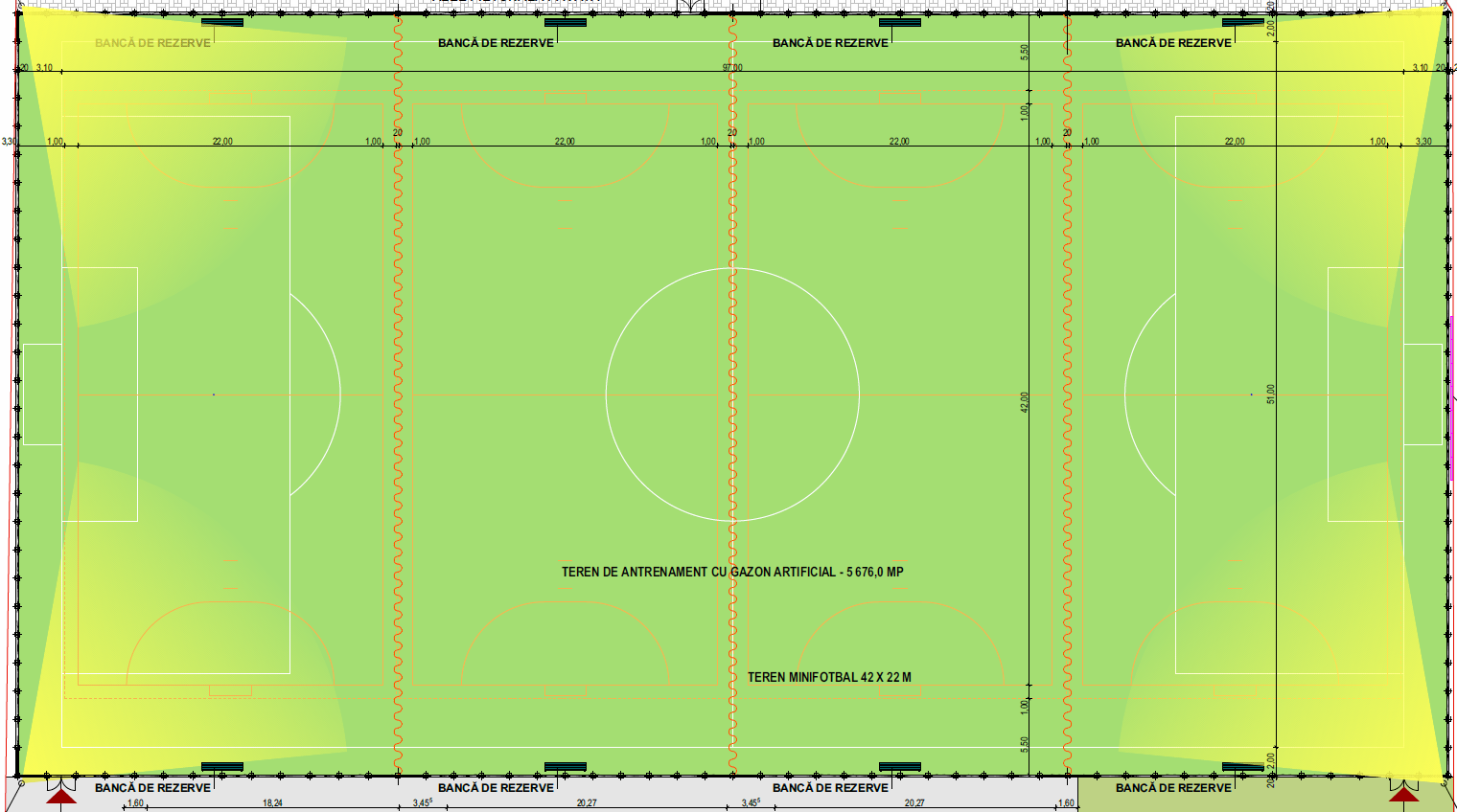 4 terenuri de minifotbal vor fi amenajate pe terenul secundar al Stadionului Municipal