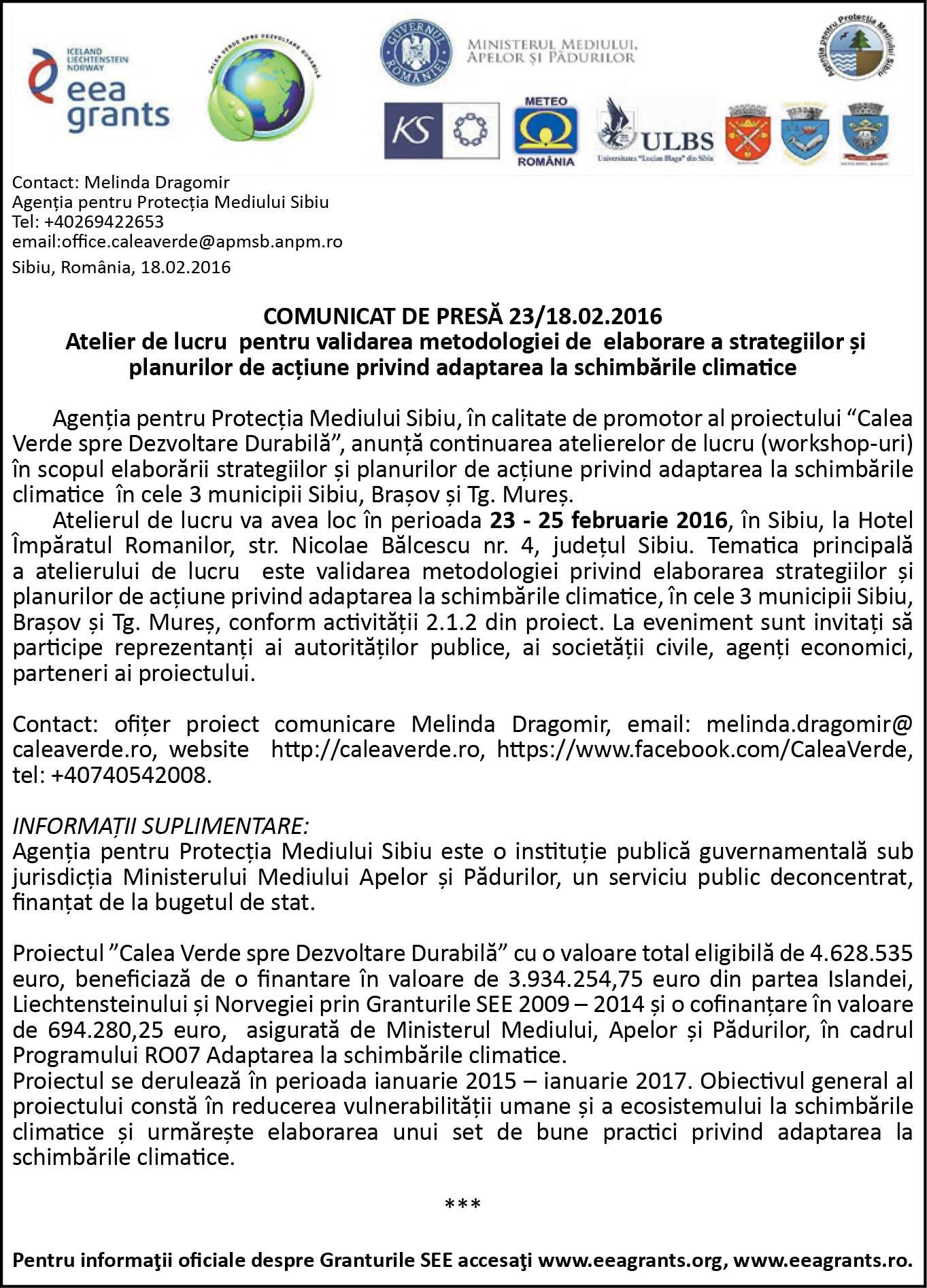Atelier de lucru în cadrul proiectului „Calea Verde spre Dezvoltare Durabilă”