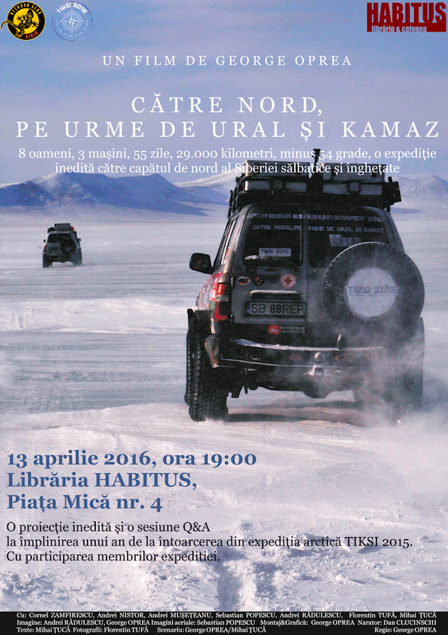 ”CĂTRE NORD, PE URME DE URAL ȘI KAMAZ”, o proiecție inedită la librăria Habitus