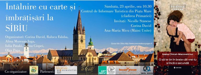 Autoarea bestsellerului “O să te țin în brațe cât vrei tu și încă o secundă” ajunge la Sibiu