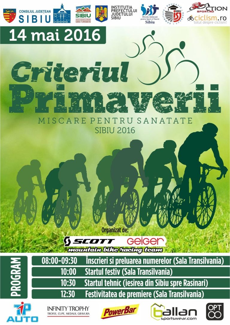 Sibienii, invitați sâmbătă la Criteriul Primăverii