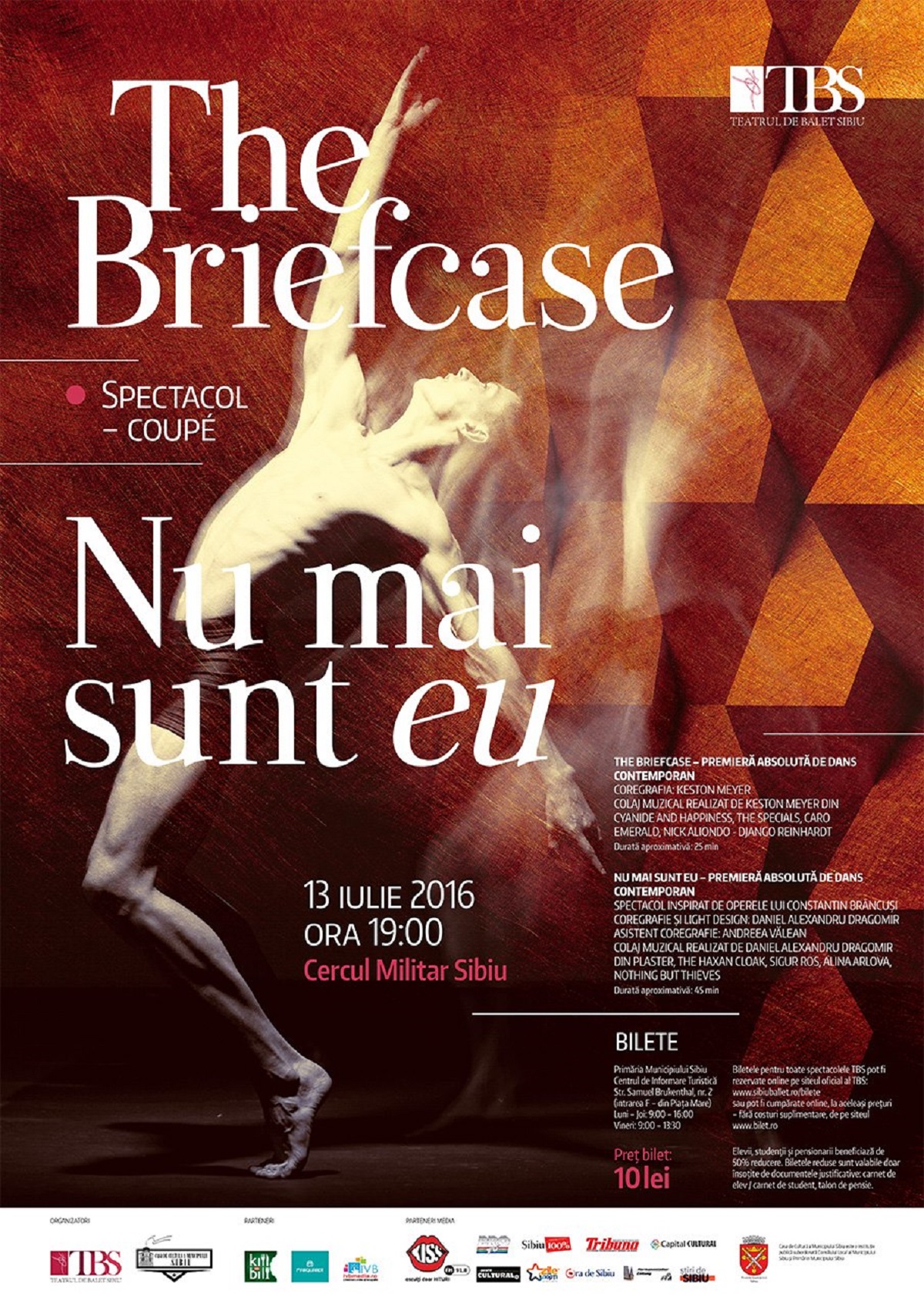 „Nu mai sunt eu”, o coregrafie inspirată de operele lui Constantin Brâncuși, în premieră absolută la TBS