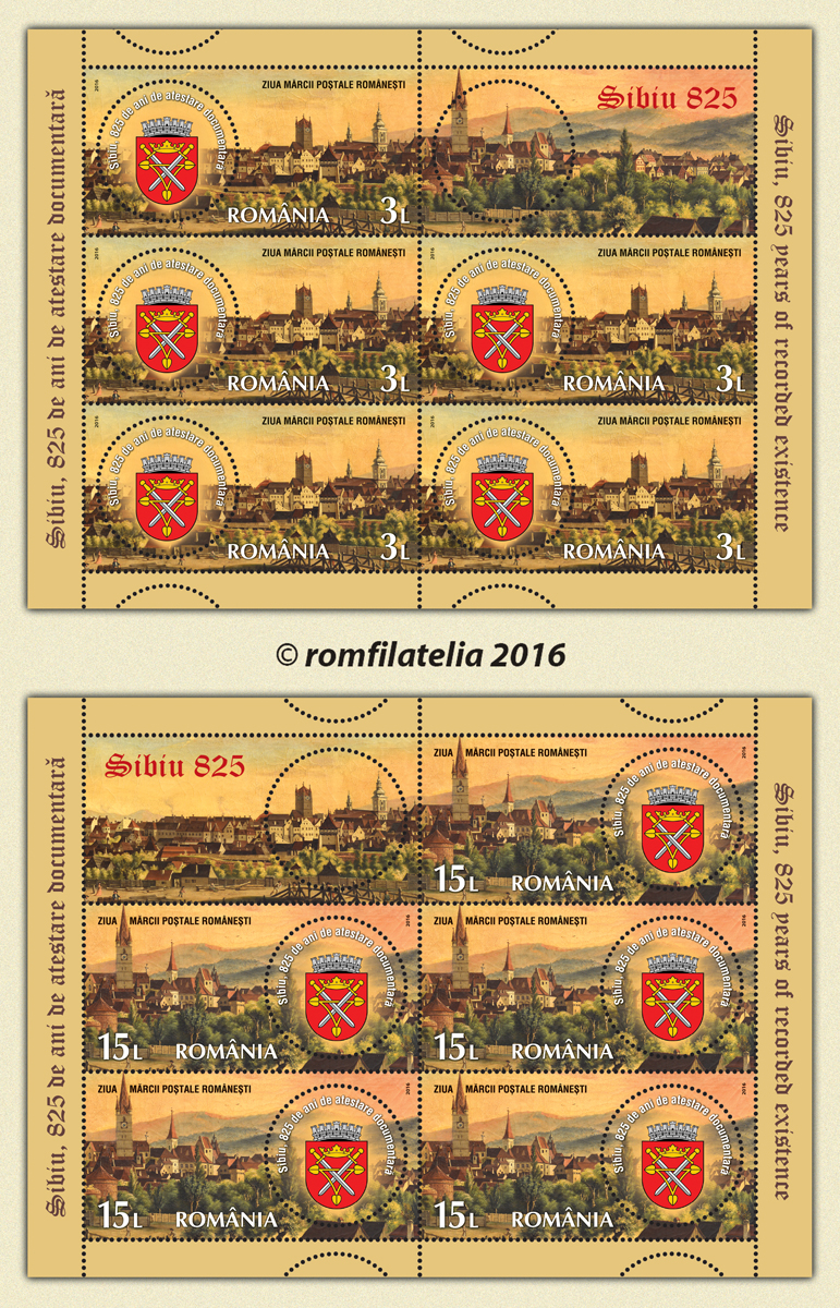 Timbre speciale cu Sibiul, la 158 de ani de filatelie romaneasca
