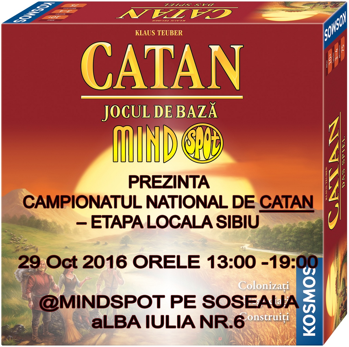 MINDSPOT PREZINTĂ:CAMPIONATUL NAȚIONAL DE CATAN – ETAPA LOCALĂ SIBIU