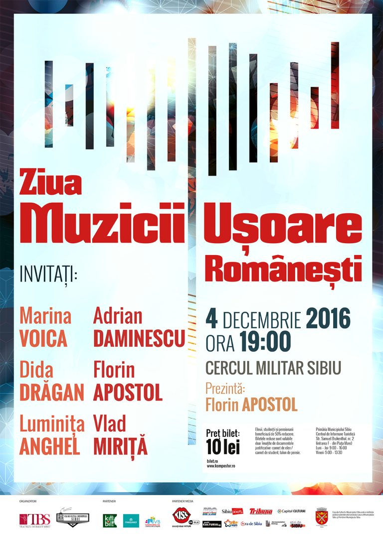 Ziua Muzicii Ușoare Românești. Surprize pentru toți sibienii