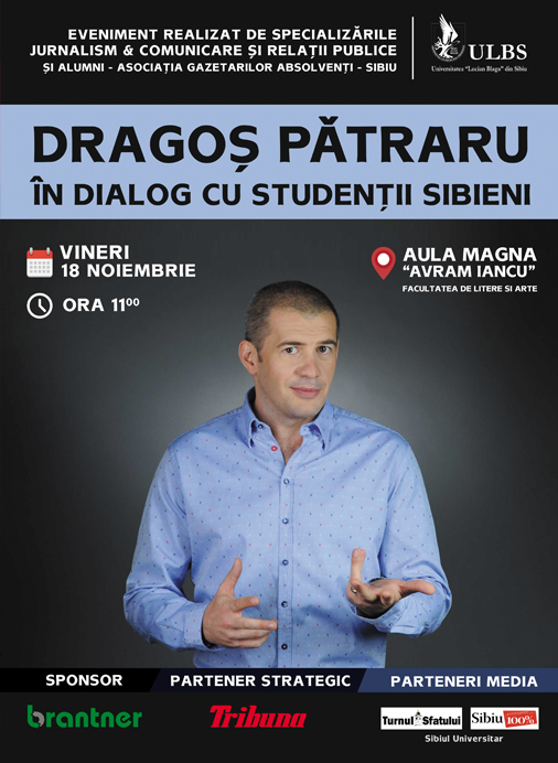 Dragoș Pătraru – două evenimente, într-o singură zi, pentru sibieni
