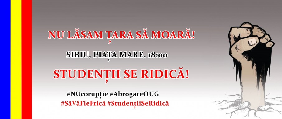 Studenții sibieni, împreună la proteste