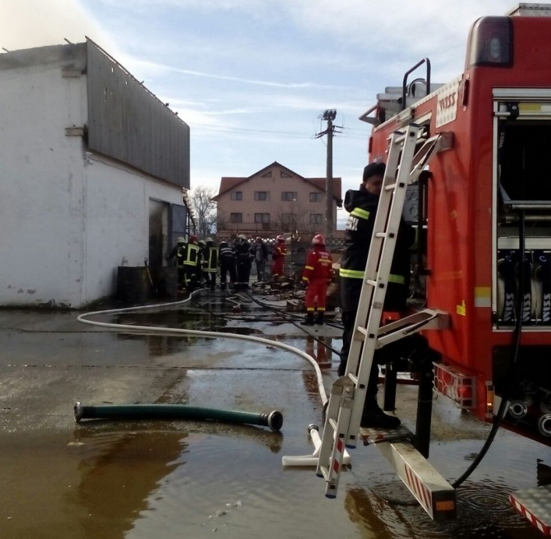 FOTO: Incendiu la un depozit de cartoane din Drumul Ocnei