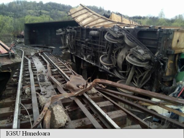 Tren de marfă deraiat în apropiere de Petroșani