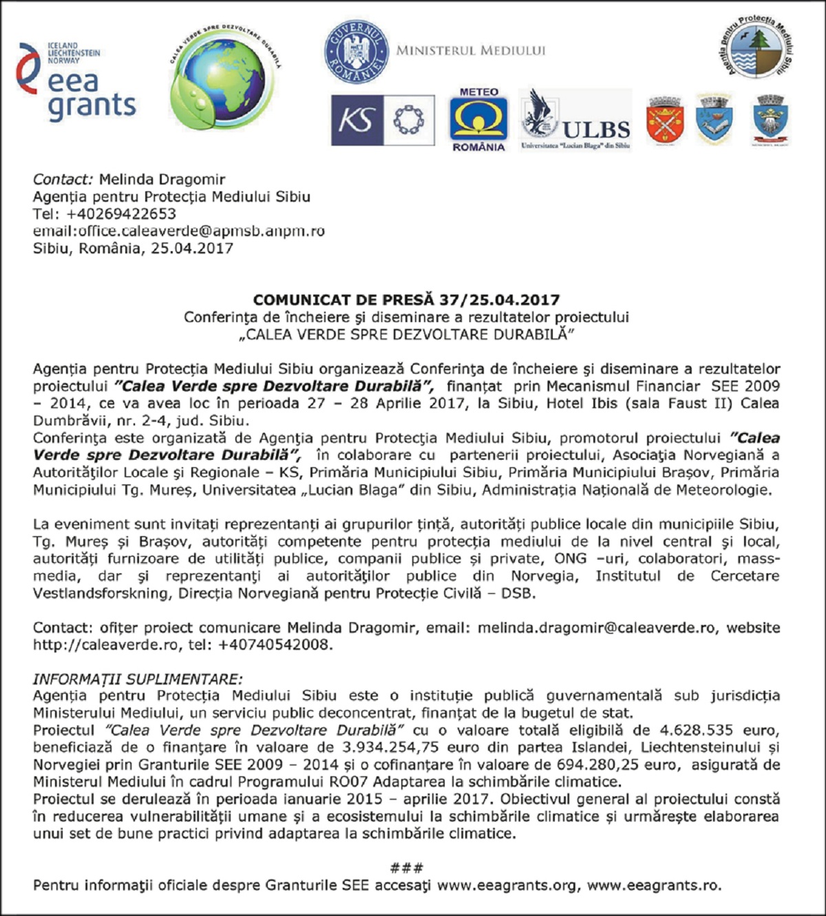 CALEA VERDE SPRE DEZVOLTARE DURABILĂ
