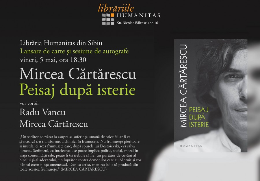 Mircea Cărtărescu vine la Sibiu cu un nou volum