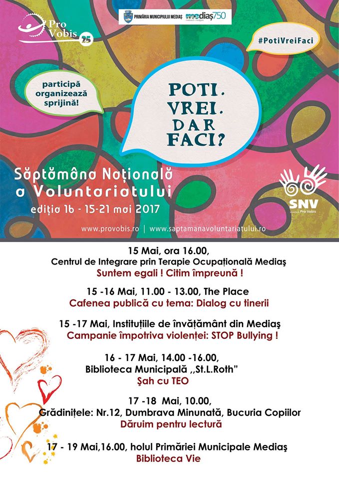 Săptămâna Națională a Voluntariatului, între 15 și 21 mai