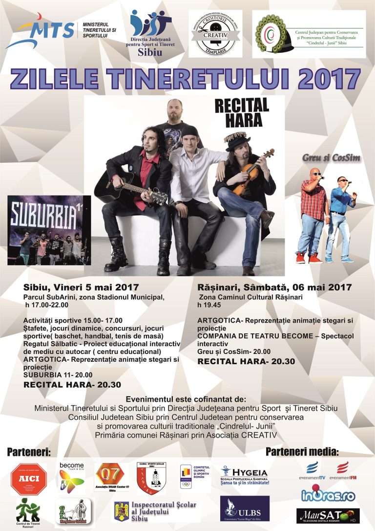 Sibienii și rășinărenii, invitați la Zilele Tineretului 2017