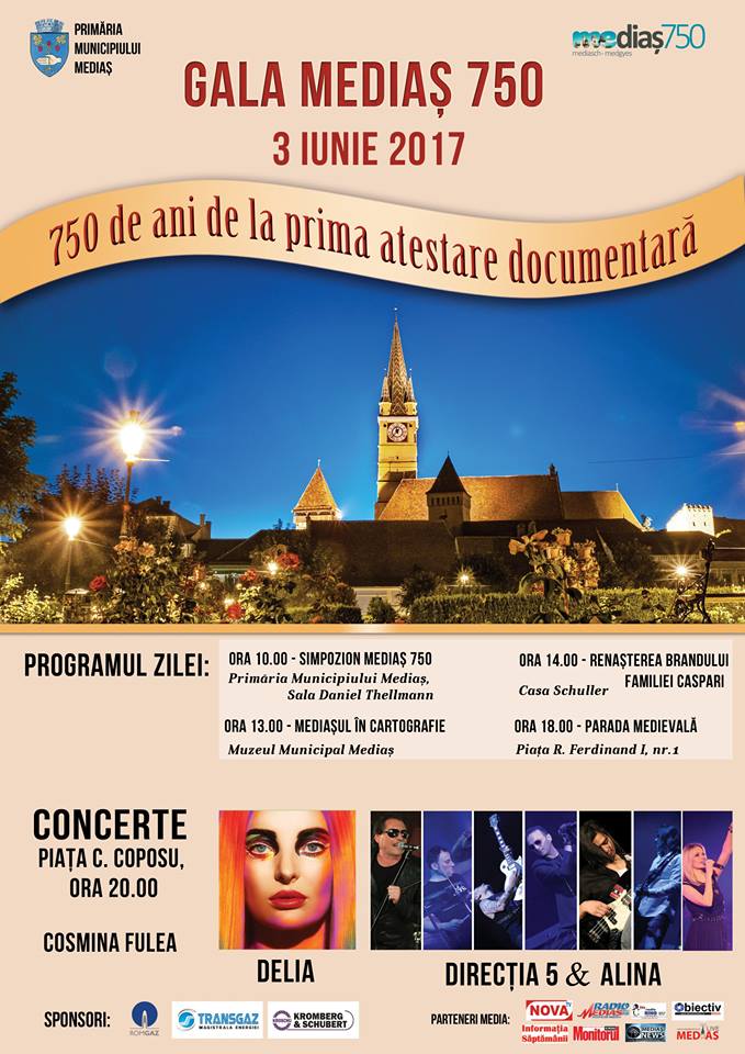 Simpozion național, paradă medievală și superconcerte la Gala Mediaș 750