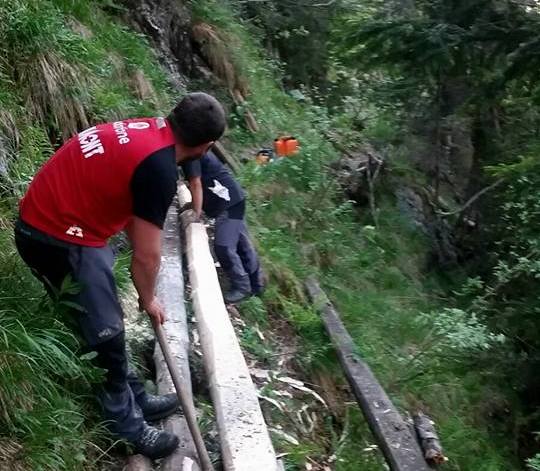 FOTO: Salvamontiştii au reparat podeţele de lemn de pe traseele din Făgăraş